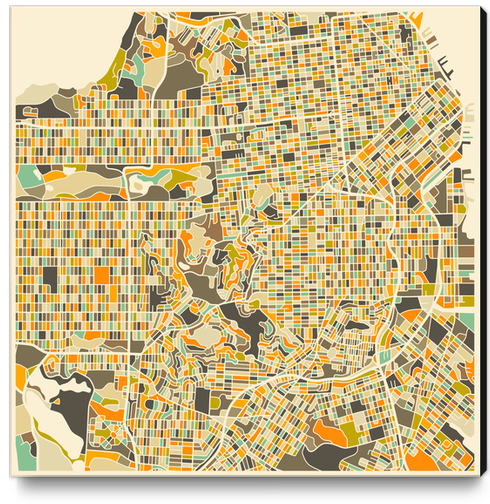 SAN FRANCISCO MAP 1 Canvas Print by Jazzberry Blue