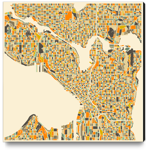 SEATTLE MAP 1 Canvas Print by Jazzberry Blue