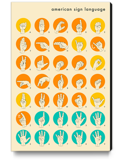 SIGN LANGUAGE HAND ALPHABET Canvas Print by Jazzberry Blue