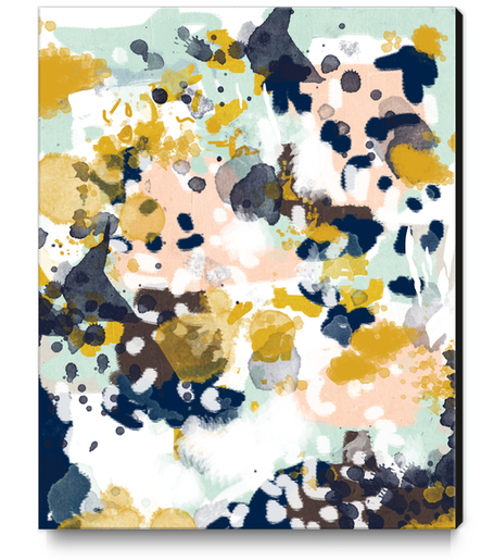 Sloane - Abstract painting in modern fresh colors navy, mint, blush, cream, white, and gold Canvas Print by Charlotte Winter