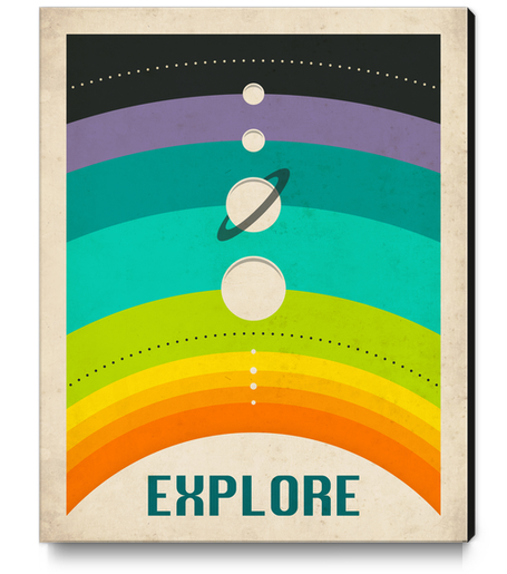SOLAR SYSTEM - COLOUR Canvas Print by Jazzberry Blue