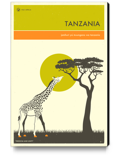 VISIT TANZANIA Canvas Print by Jazzberry Blue