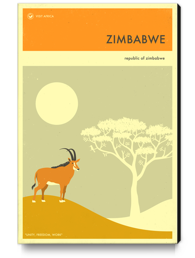 VISIT ZIMBABWE Canvas Print by Jazzberry Blue