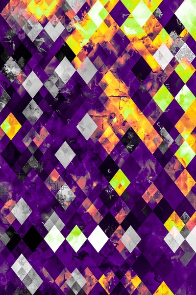 geometric pixel square pattern abstract background in purple orange brown by Timmy333