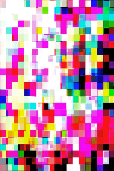 geometric pixel square pattern abstract background in pink blue yellow by Timmy333