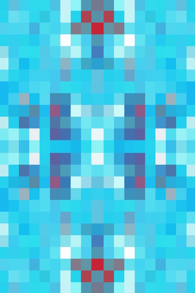 geometric symmetry art pixel square pattern abstract background in blue red by Timmy333