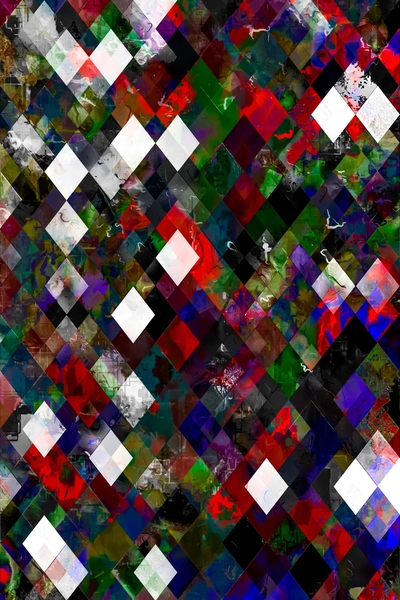 geometric pixel square pattern abstract background in red blue green by Timmy333