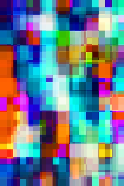 geometric pixel square pattern abstract background in blue orange yellow by Timmy333