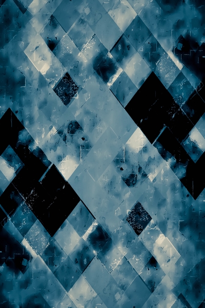 geometric square pixel pattern abstract background in black and blue by Timmy333