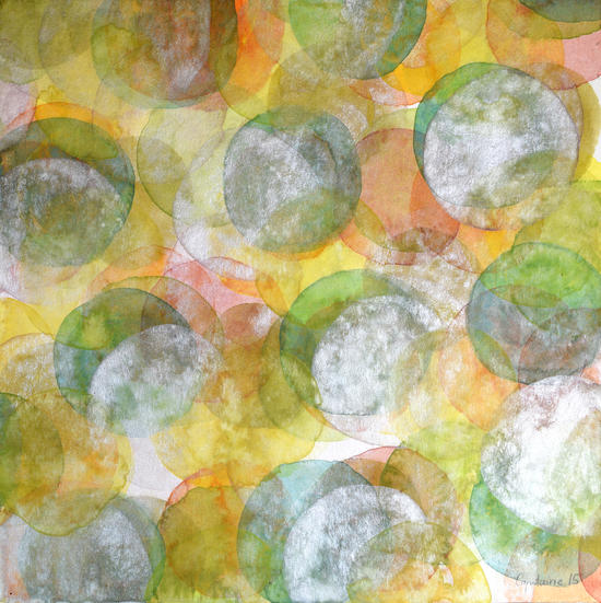 Silver Green Yellow Circles by Heidi Capitaine