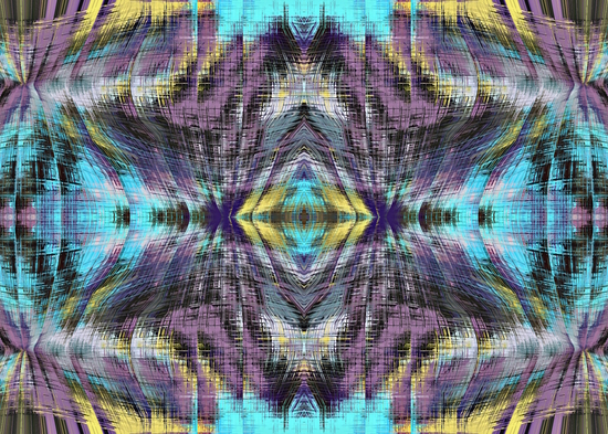 psychedelic geometric symmetry abstract pattern in purple blue yellow by Timmy333