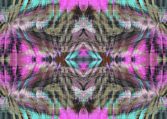 geometric symmetry pattern abstract background in pink blue brown by Timmy333