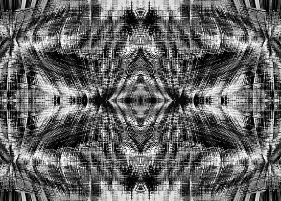 vintage geometric symmetry pattern abstract background in black and white by Timmy333