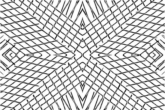 geometric symmetry line pattern abstract in black and white by Timmy333