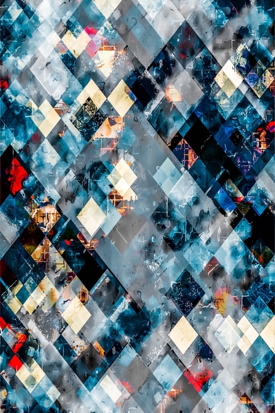 blue geometric pixel square pattern abstract art background by Timmy333