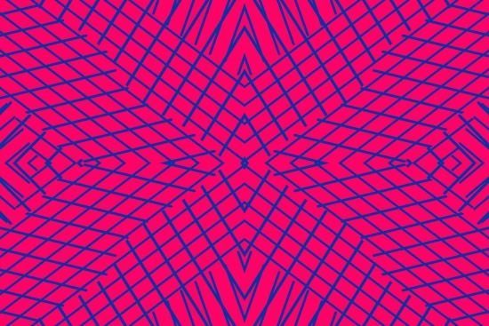 geometric symmetry line pattern abstract in pink and blue by Timmy333