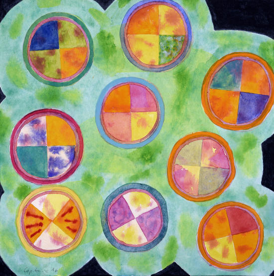 Mixed Colorful Colors in Circles  by Heidi Capitaine