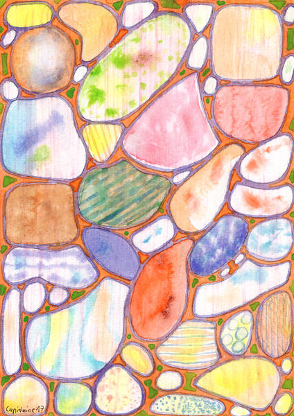 . Friendly Colorful Pebbles Pattern by Heidi Capitaine