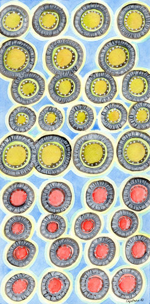 Yellow and Red Sunshine Pattern  by Heidi Capitaine