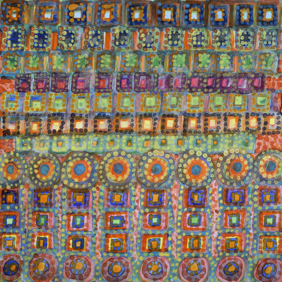 Marvellous Rows of Squares and Circles with Points by Heidi Capitaine