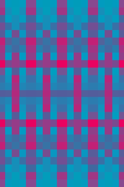 geometric symmetry art pixel square pattern abstract background in blue pink by Timmy333