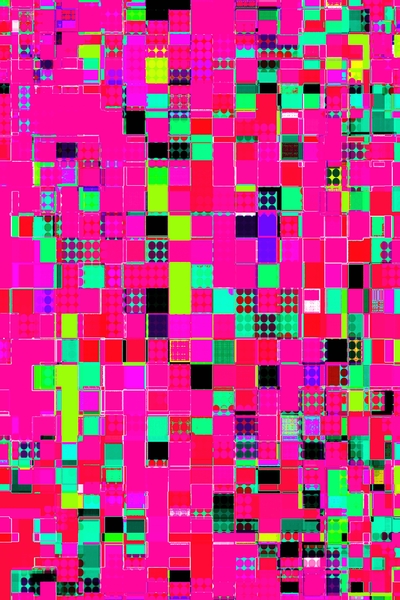 geometric pixel square pattern abstract background in pink green blue by Timmy333