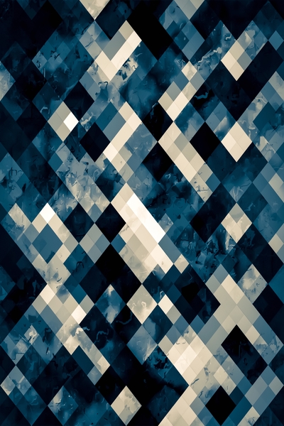 geometric square pixel pattern abstract background in blue black and white by Timmy333