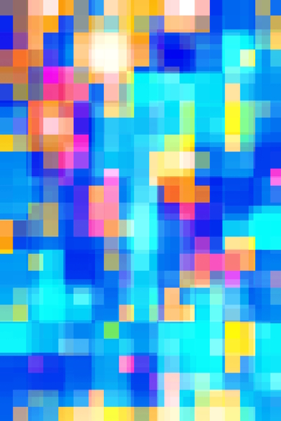 geometric pixel square pattern abstract background in blue pink yellow by Timmy333
