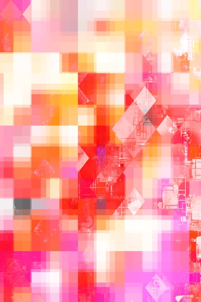 graphic design geometric pixel square pattern abstract background in pink orange red by Timmy333
