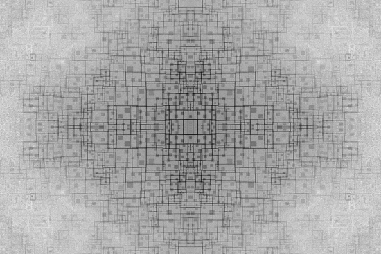 fractal graphic design geometric symmetry line pattern abstract background in black and white by Timmy333