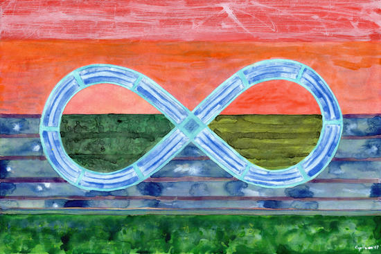 Eternity Symbol over flat Landscape  by Heidi Capitaine