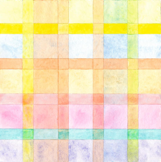 Pastel colored Watercolors Check Pattern  by Heidi Capitaine