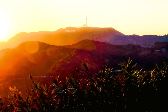 sunset sky at Hollywood Sign, Los Angeles, California, USA by Timmy333