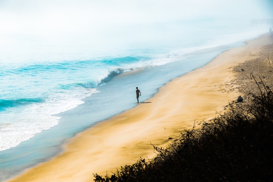 sandy beach and blue ocean at Point Mugu State Park, California, USA by Timmy333
