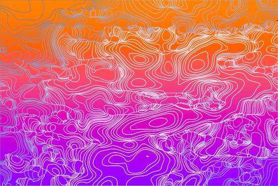 geometric fractal line abstract background in purple orange by Timmy333