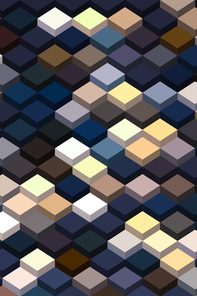 geometric square cube pattern abstract background in dark blue and brown by Timmy333