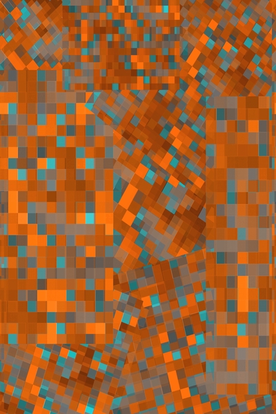 geometric pixel square pattern abstract background in orange blue by Timmy333
