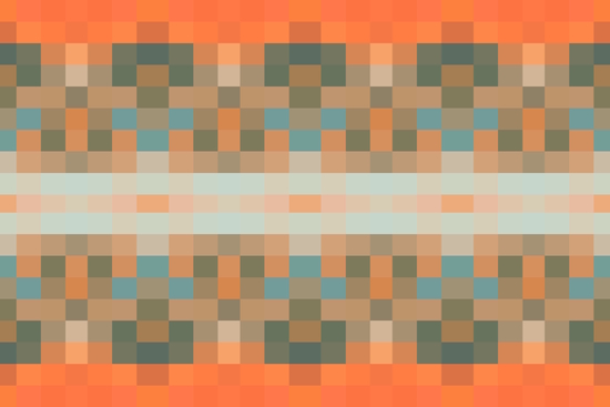 geometric symmetry art pixel square pattern abstract background in orange blue by Timmy333