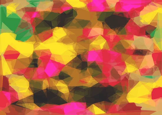 psychedelic geometric polygon shape pattern abstract in pink yellow green by Timmy333