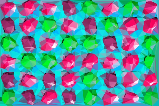 geometric polygon abstract pattern in pink blue green by Timmy333