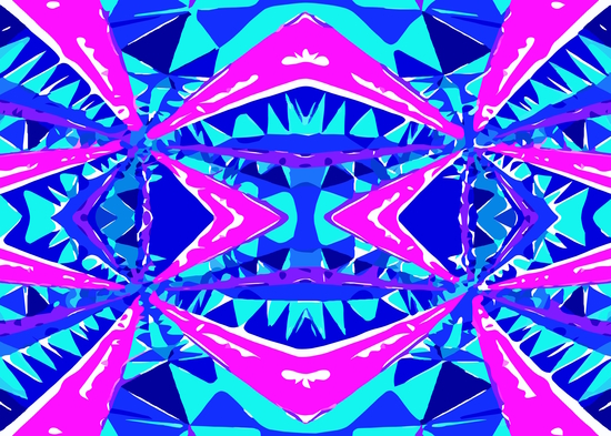 psychedelic geometric abstract pattern background in blue pink purple by Timmy333