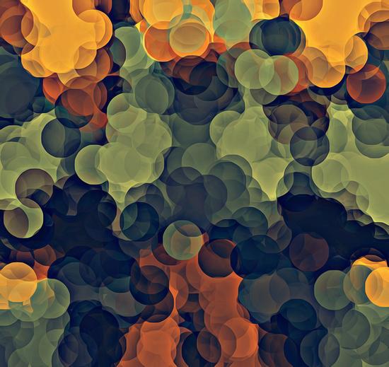 yellow green and brown circle pattern abstract background by Timmy333