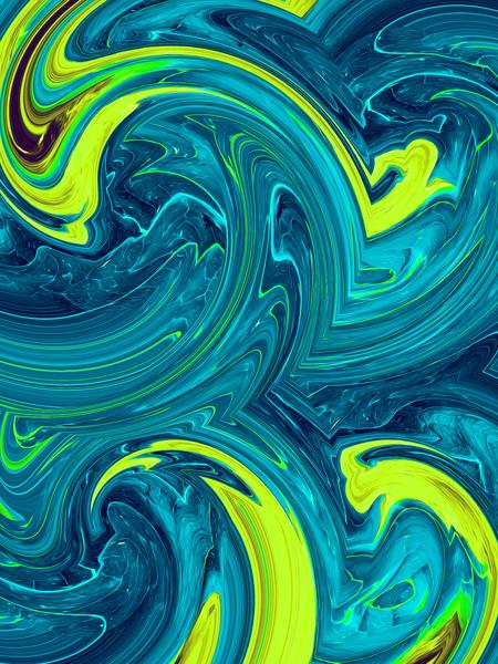 blue green and yellow curly painting texture abstract background by Timmy333