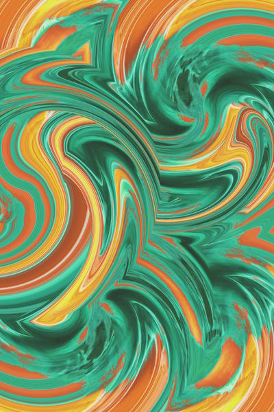 psychedelic graffiti wave pattern painting abstract in green brown yellow by Timmy333