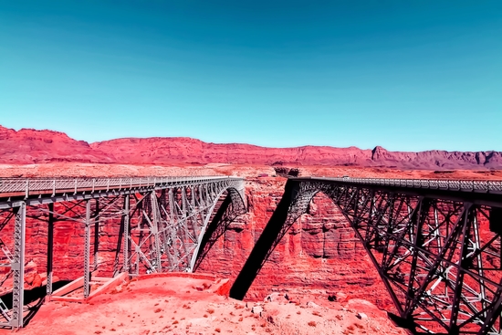 bridge in the desert with blue sky in the USA by Timmy333
