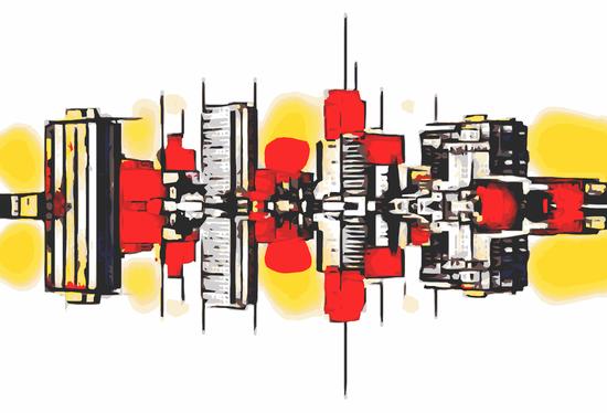 modern buildings with red yellow and white background by Timmy333
