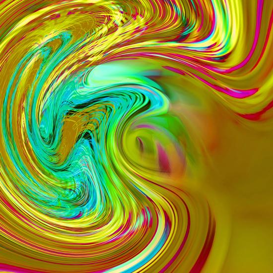 psychedelic graffiti painting abstract in yellow blue pink green by Timmy333