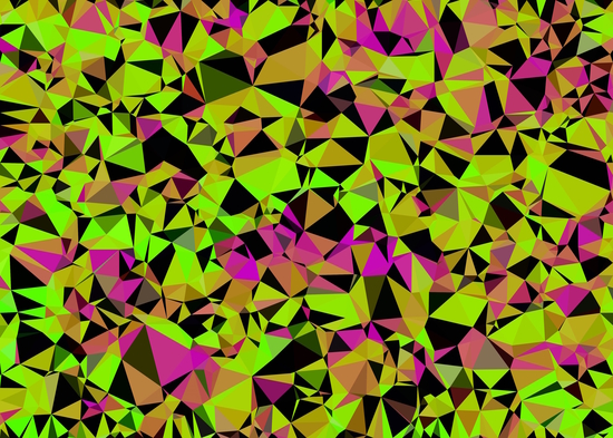 geometric triangle pattern abstract in green black pink by Timmy333