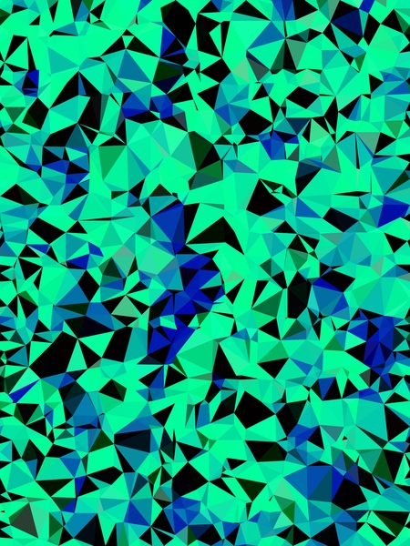 geometric triangle pattern abstract in green blue black by Timmy333