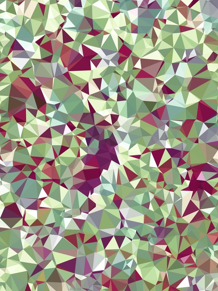 geometric triangle pattern abstract in green red by Timmy333